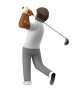 Person Golfing: Medium-Dark Skin Tone