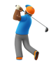 Man Golfing: Medium-Dark Skin Tone
