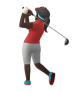 Woman Golfing: Dark Skin Tone