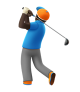 Man Golfing: Dark Skin Tone