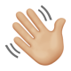 Waving Hand: Medium-Light Skin Tone