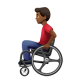 Man In Manual Wheelchair: Medium-Dark Skin Tone