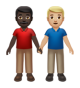 Men Holding Hands: Dark Skin Tone, Medium-Light Skin Tone