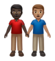 Men Holding Hands: Dark Skin Tone, Medium Skin Tone