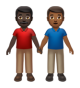 Men Holding Hands: Dark Skin Tone, Medium-Dark Skin Tone