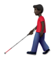 Man With White Cane: Dark Skin Tone
