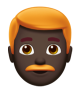 Man: Dark Skin Tone, Red Hair