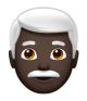 Man: Dark Skin Tone, White Hair