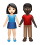 Woman And Man Holding Hands: Light Skin Tone, Dark Skin Tone