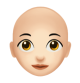 Woman: Light Skin Tone, Bald