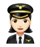 Woman Pilot: Light Skin Tone