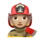 Woman Firefighter: Medium-Light Skin Tone