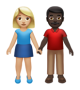 Woman And Man Holding Hands: Medium-Light Skin Tone, Dark Skin Tone