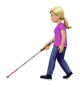 Woman With White Cane: Medium-Light Skin Tone