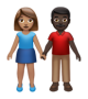 Woman And Man Holding Hands: Medium Skin Tone, Dark Skin Tone