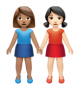 Women Holding Hands: Medium Skin Tone, Light Skin Tone