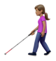 Woman With White Cane: Medium Skin Tone