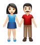 Woman And Man Holding Hands: Light Skin Tone