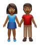 Woman And Man Holding Hands: Medium-Dark Skin Tone