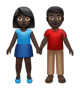 Woman And Man Holding Hands: Dark Skin Tone