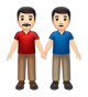 Men Holding Hands: Light Skin Tone