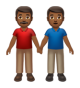 Men Holding Hands: Medium-Dark Skin Tone