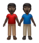 Men Holding Hands: Dark Skin Tone