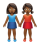 Women Holding Hands: Medium-Dark Skin Tone