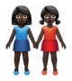 Women Holding Hands: Dark Skin Tone