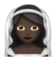 Person With Veil: Dark Skin Tone