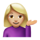 Woman Tipping Hand: Medium-Light Skin Tone