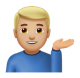 Man Tipping Hand: Medium-Light Skin Tone