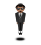 Person In Suit Levitating: Medium Skin Tone