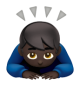 Man Bowing: Dark Skin Tone