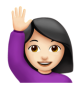 Woman Raising Hand: Light Skin Tone