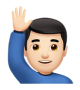 Man Raising Hand: Light Skin Tone