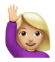 Woman Raising Hand: Medium-Light Skin Tone