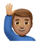 Man Raising Hand: Medium Skin Tone