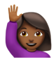 Woman Raising Hand: Medium-Dark Skin Tone
