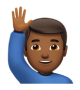 Man Raising Hand: Medium-Dark Skin Tone