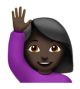 Woman Raising Hand: Dark Skin Tone