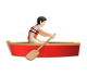 Person Rowing Boat: Light Skin Tone