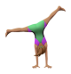 Woman Cartwheeling: Medium Skin Tone