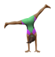 Woman Cartwheeling: Medium-Dark Skin Tone