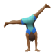 Man Cartwheeling: Medium-Dark Skin Tone