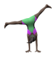 Woman Cartwheeling: Dark Skin Tone