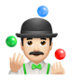 Man Juggling: Light Skin Tone