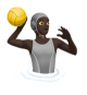 Person Playing Water Polo: Dark Skin Tone