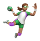 Woman Playing Handball: Medium Skin Tone