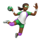 Woman Playing Handball: Medium-Dark Skin Tone